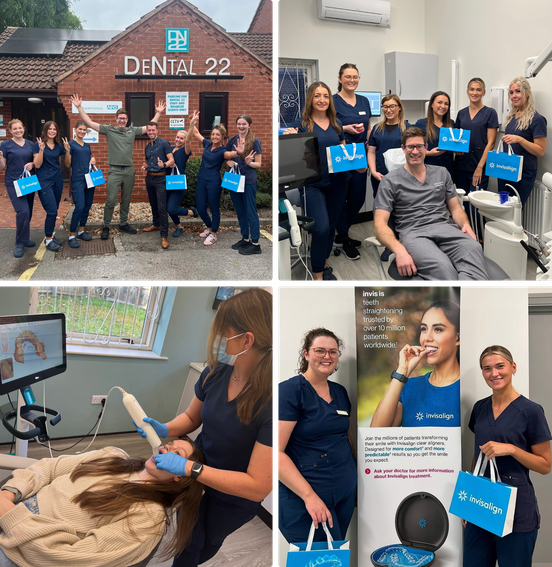 Dental 22 team and Invisalign treatment collage